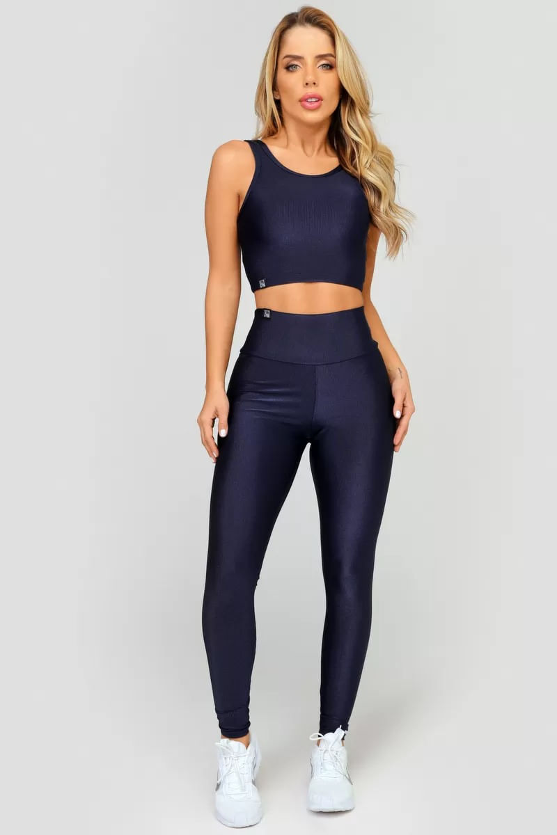Legging Let's Gym Gold Rib | Feminina